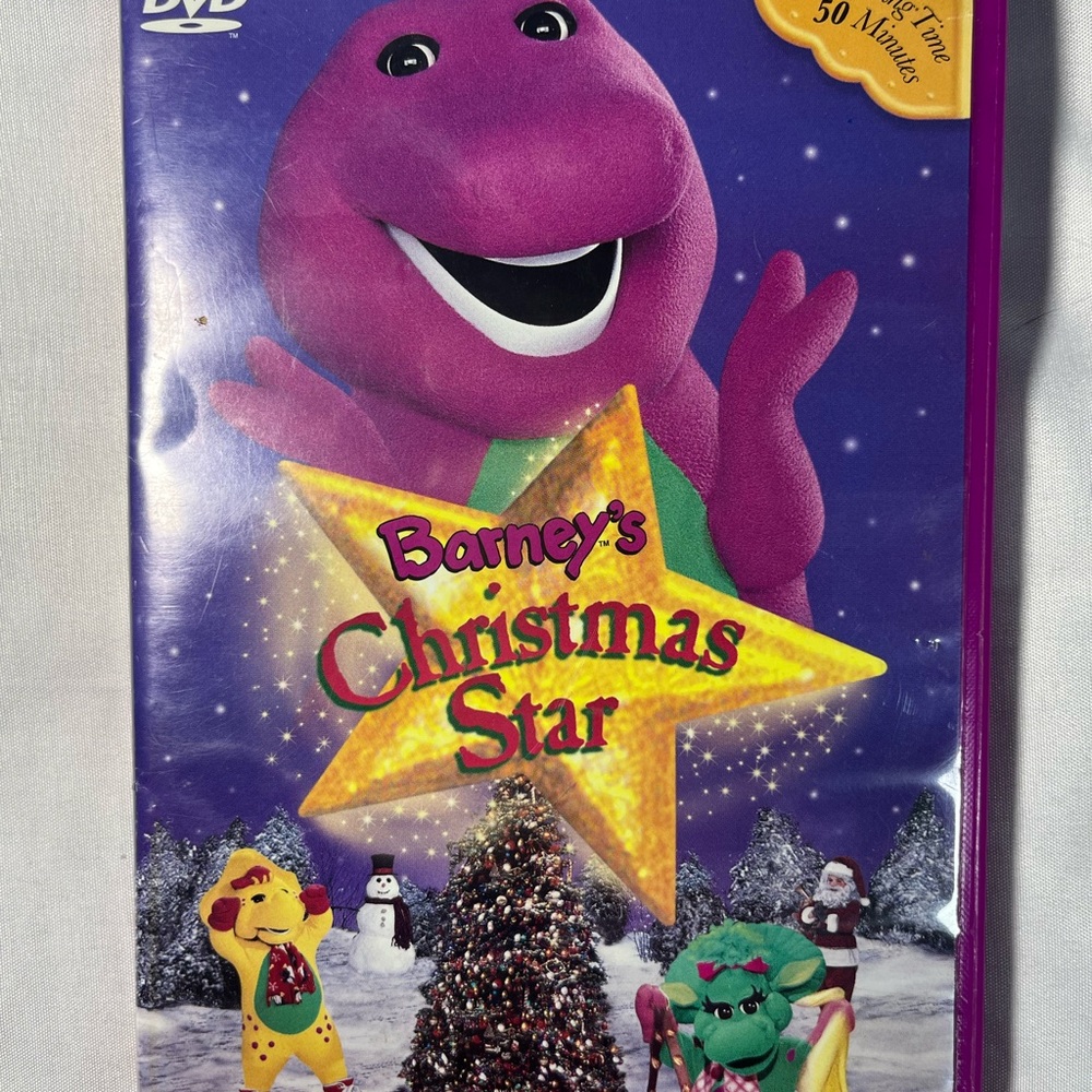 Vintage 2002 Barney’s Christmas Star DVD Purple Case Kids Hit Ent. Holiday Movie